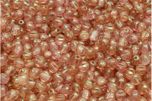 メロンビーズ、クリスタルラスターレッドフルコーティング（00030-14495）、ガラス、チェコ共和国