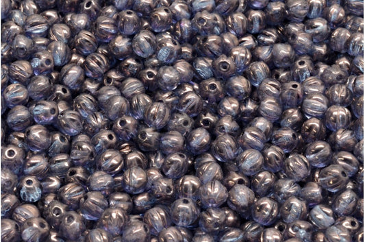 Melon Beads, Crystal Purple (00030-15726), Glass, Czech Republic