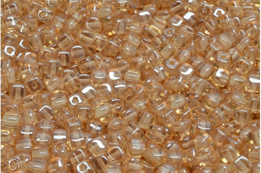 Cube Beads, Crystal Luster Brown Full Coated (00030-14413), Glass, Czech Republic