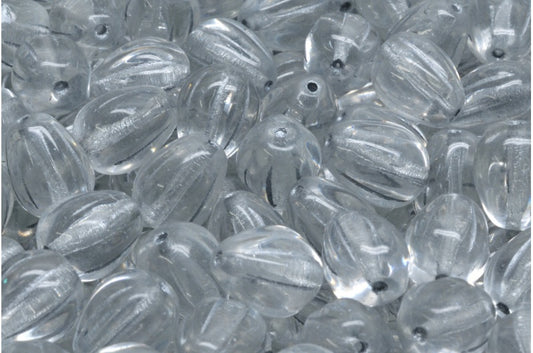 Tropfenmelonenperlen, Kristallsilber gefüttert (00030-54301), Glas, Tschechische Republik
