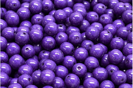 Round Druck Beads, White Opal 34273 (02020-34273), Glass, Czech Republic