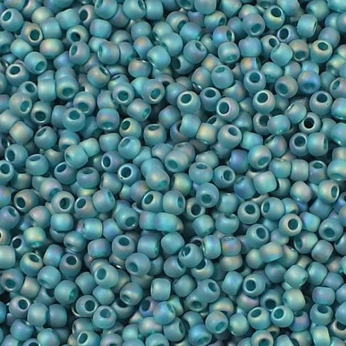 TOHO Round Seed Beads Rocailles, Trans Rainbow Frosted Teal (# 167Bdf), Glass, Japan