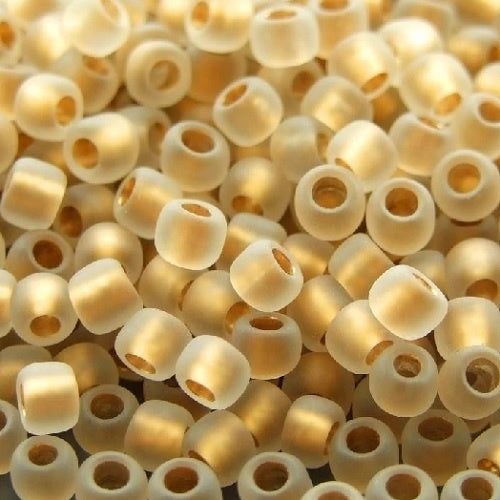 TOHO Round Seed Beads Rocailles, Frosted Gold Lined Crystal (), Glass, Japan