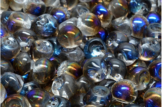 Mushroom Button Beads, Crystal 22201 (00030-22201), Glass, Czech Republic