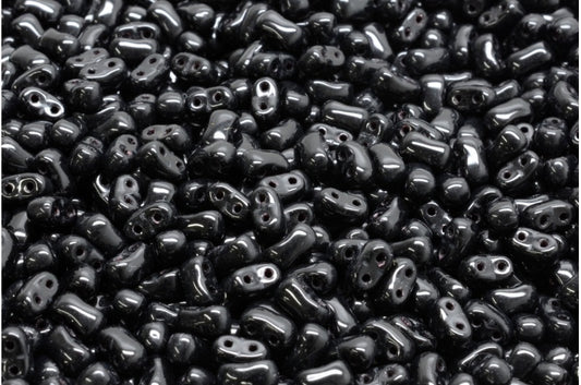 OUTLET 10 grams Bi-Bo Beads, 6 x 3 mm, Black (23980), Glass, Czech Republic