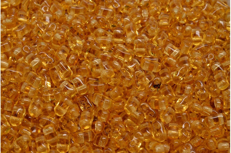 Bi-Bo Beads, Transparent Orange (10060), Glass, Czech Republic