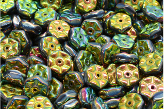 OUTLET 10 Gramm Vintage Rondelle Perle, Schwarz 28103 (23980-28103), Glas, Tschechische Republik