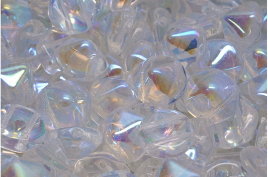 2-Hole Hexagon Pyramid Beads, Crystal Ab (00030-28701), Glass, Czech Republic