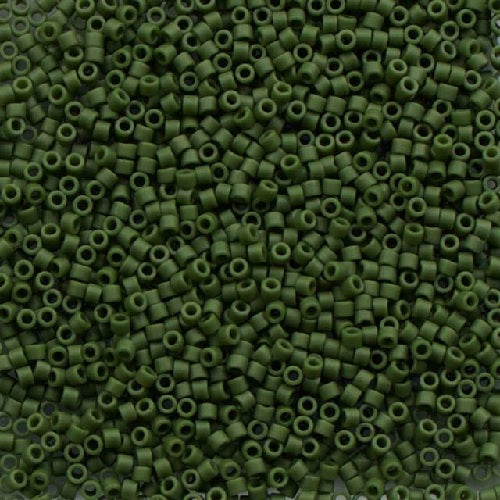 Miyuki DELICA Seed Beads Rocailles, Matte Opaque Glazed Avocado (# DB2291), Glass, Japan