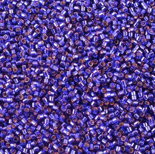 Miyuki DELICA Seed Beads Rocailles, Silver Lined Violet Dyed (# DB0610), Glass, Japan