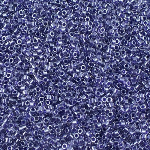 Miyuki DELICA Seed Beads Rocailles, Sparkling Violet Lined Crystal (# DB0923), Glass, Japan