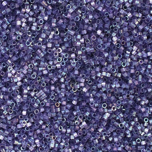 Miyuki DELICA Seed Beads Rocailles, Silk Inside Dyed Dark Orchid AB (# DB1881), Glass, Japan