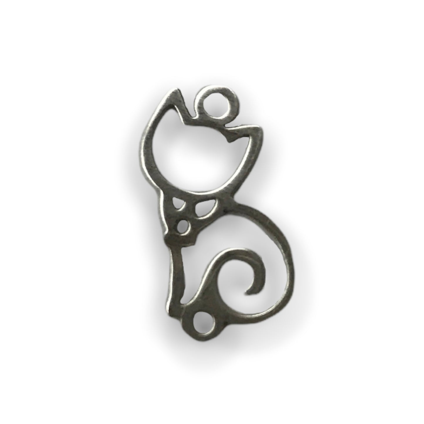 Decorative piece - cat, approx. 17x9x1 mm, Stainless Steel 304