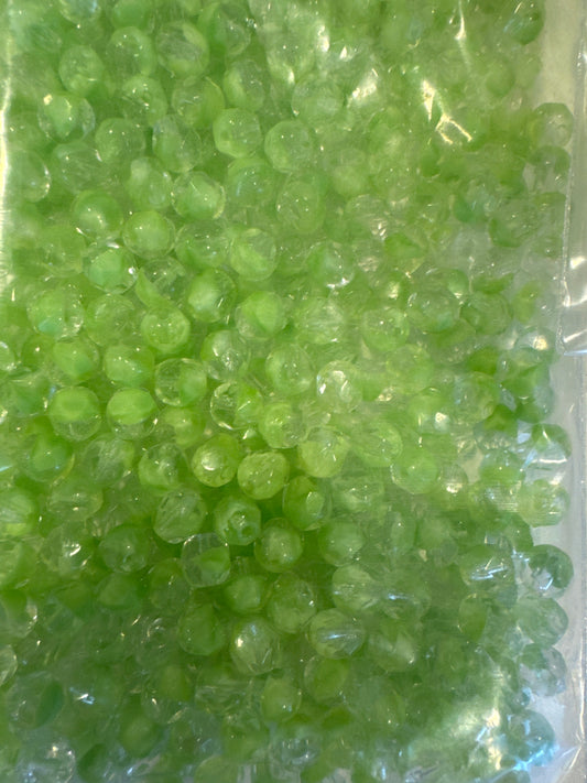 OUTLET 250g Round Faceted Fire Polished Beads, Opaque Green (56018), Glass, Czech Republic
