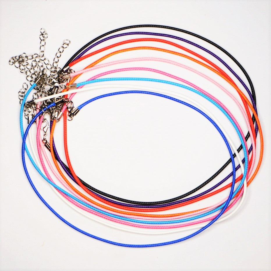 Braided cord - approx. 44 cm / approx. 1.8 mm, with extension chain approx. 5 cm (platinum)