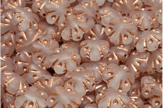 OUTLET 10 grams Folklore Flower Beads, Crystal Matte Copper Lined (00030-84100-54318), Glass, Czech Republic