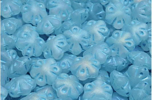 奥特莱斯 10克民间传说花珠，水晶哑光浅蓝色内衬（00030-84100-54308），玻璃，捷克共和国