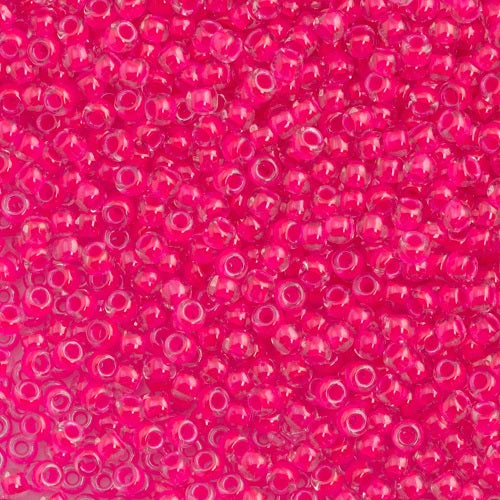 TOHO Round Seed Beads Rocailles, Luminous Neon Pink (), Glass, Japan