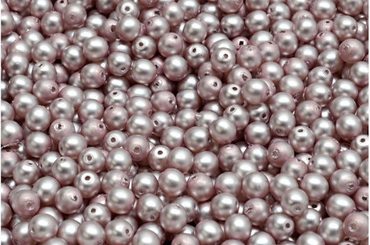 Round Druck Beads, White 70127 (02010-70127), Glass, Czech Republic