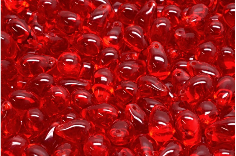 Drop Beads, Ruby Red (90080), Glass, Czech Republic