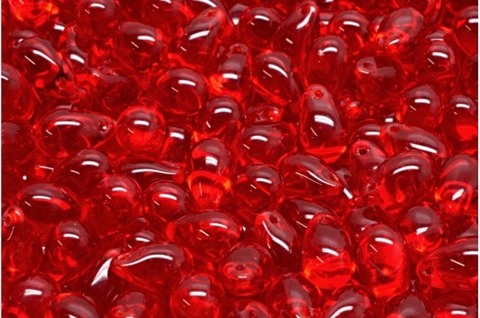 Drop Beads, Ruby Red (90080), Glass, Czech Republic