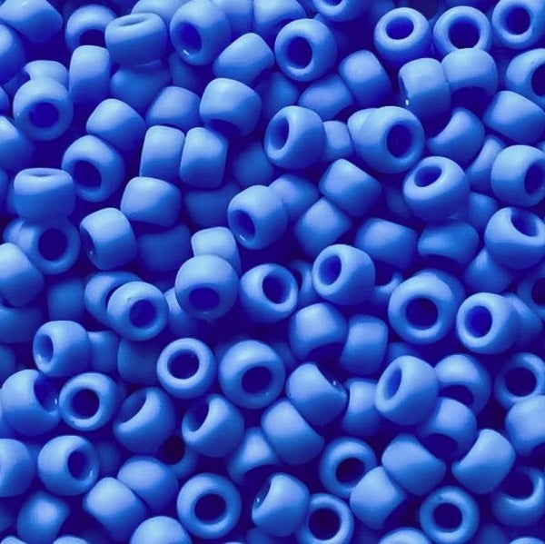 TOHO Round Seed Beads Rocailles, Opaque Frosted Periwinkle (# 48LF), Glass, Japan
