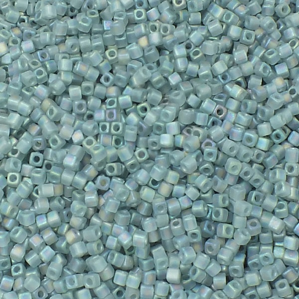 Miyuki Square Beads, Trans Rainbow Frosted Gray (# 152FR), Glass, Japan