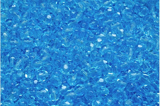 Gepresste Perlen, Transparent Aqua (60020), Glas, Tschechische Republik