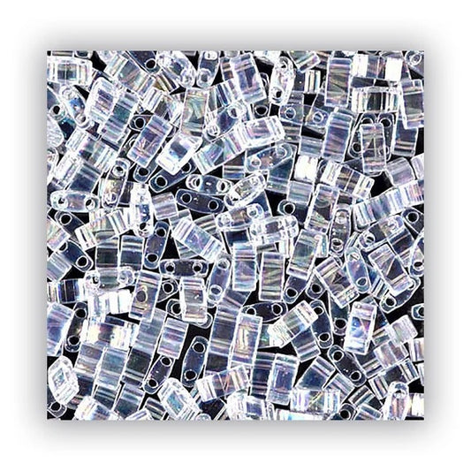 Miyuki Tila / Half Tila / Quater Tila 2-hole Beads, Crystal AB (HTL250), Glass, Japan