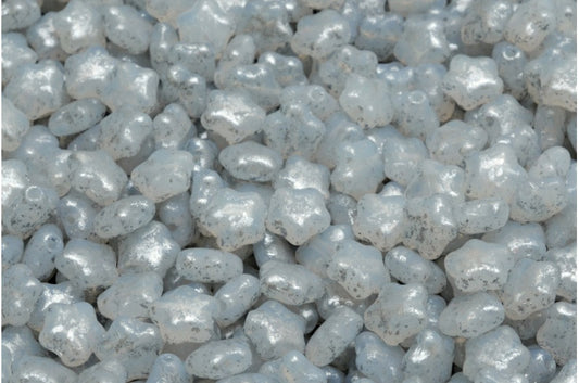 フラットスタービーズ、オパールホワイトシルバースプラッシュ（01000-94400）、ガラス、チェコ共和国