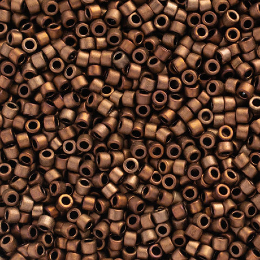 Miyuki DELICA Seed Beads Rocailles, Matte Metallic Bronze Gold Iris (# DB1051), Glass, Japan