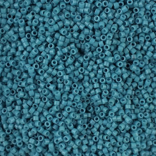 Miyuki DELICA Rocailles, Halbmatt Opak Capri Blau gefärbt (# DB0798), Glas, Japan 