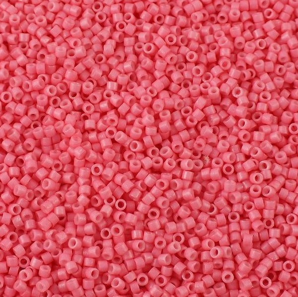 Miyuki DELICA Seed Beads Rocailles, Duracoat Opaque Camation (# DB2117), Glass, Japan