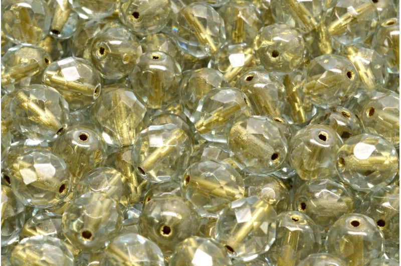 OUTLET 10 grams Faceted Round Fire Polished Beads, Crystal 68106 (00030-68106), Glass, Czech Republic