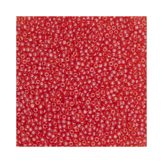 TOHO Round Seed Beads Rocailles, Luster Crystal/Tropical Sunset Lined (TOHO11/R9), Glass, Japan