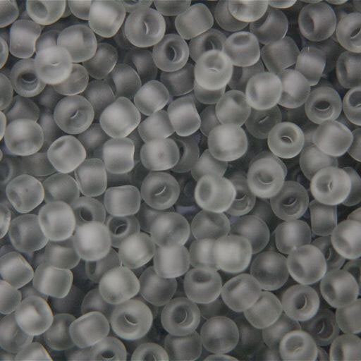 TOHO Round Seed Beads Rocailles, Transparent Frosted Light Gray (# 9F), Glass, Japan