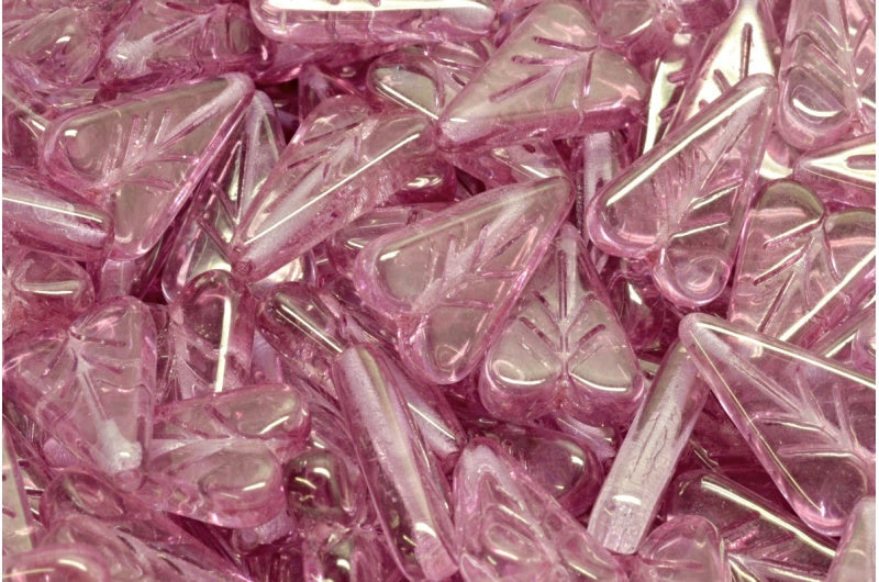 OUTLET 250g Heart Leaf Bead, Crystal Luster Lila (00030-14494), Glass, Czech Republic