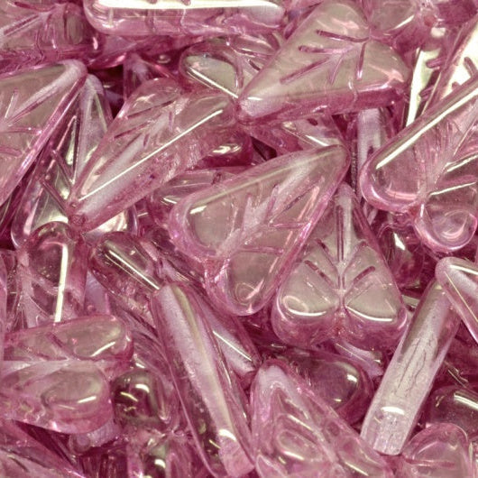 OUTLET 10 grams Heart Leaf Bead, 16 x 11 mm, Crystal Luster Lila (00030-14494), Glass, Czech Republic