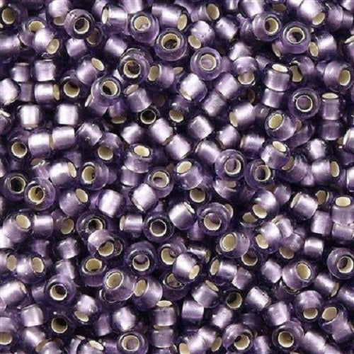 TOHO Round Seed Beads Rocailles, Silver Lined Frosted Light Tanzanite (# 39F), Glass, Japan