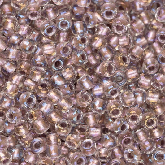 TOHO Round Seed Beads Rocailles, Inside Color Crystal / Rose Gold Lined (# 267), Glass, Japan
