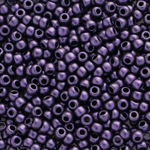 TOHO Round Seed Beads Rocailles, Hybrid Metallic Suede Purple (), Glass, Japan