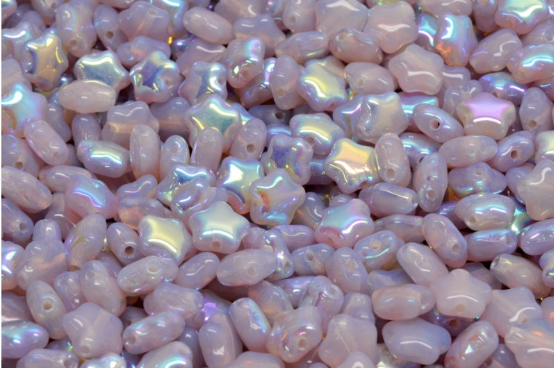 フラットスタービーズ、透明ライトアメジストAb（21000-28701）、ガラス、チェコ共和国