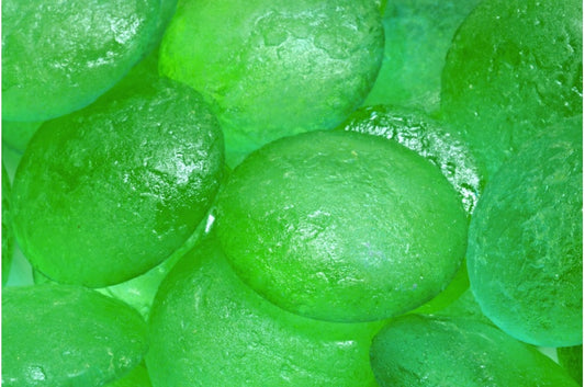 OUTLET 10 克凸圆形珠子，水晶蚀刻黄绿色透明染色（00030-etch-48010），玻璃，捷克共和国