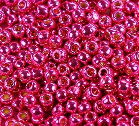 TOHO Round Seed Beads Rocailles, Permanent Finish Galvanized Orchid (# PF563), Glass, Japan