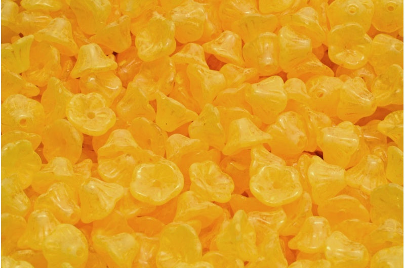 OUTLET 10 grams Bell Flower Cup Beads, 7 x 5 mm, Crystal Light Orange (00030-84302), Glass, Czech Republic