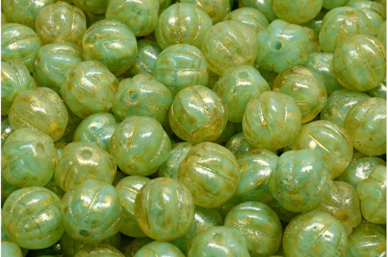 メロンビーズ、R0632 ライトイエロー (R0632-34302)、ガラス、チェコ共和国