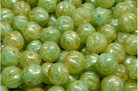 メロンビーズ、R0632 ライトイエロー (R0632-34302)、ガラス、チェコ共和国