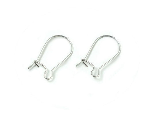 Afro Earring hook with safety catch, approx. 15x8 mm, Stainless Steel