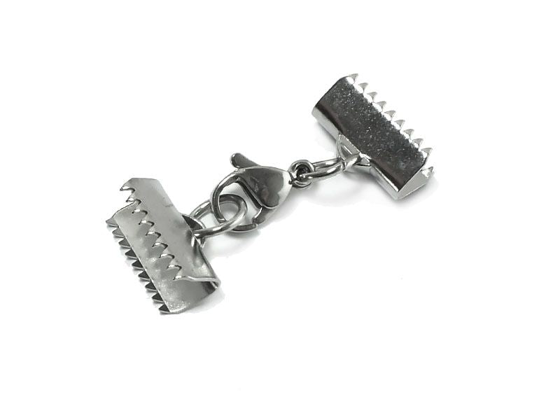 Ends with Lobster Clasp, approx. 30x13 mm, Stainless Steel 304