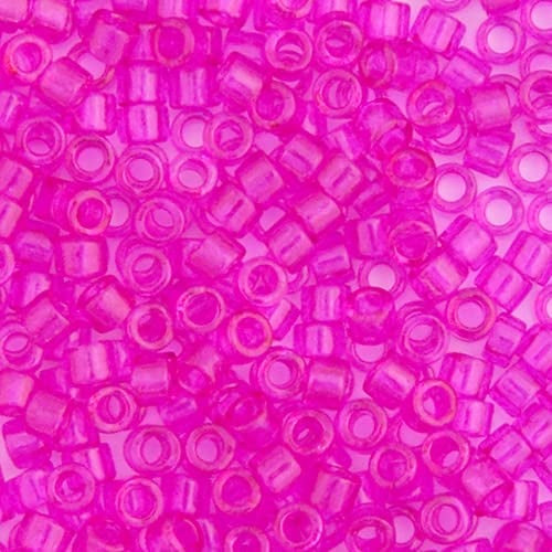 Miyuki DELICA Rocailles, Transparent Bright Fuchsia gefärbt (# DB1310), Glas, Japan 